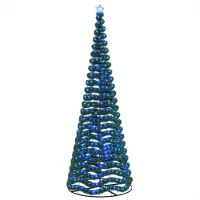 vidaXL Led-tinselkerstboom met voet EKENAS 400 cm 588 LED's Blauw