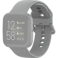 Mobigear Siliconen Watch bandje geschikt voor Fitbit Versa Lite Bandje Gespsluiting | Sport Buckle - Grijs