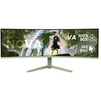 AROZZI Nova 49" v2 Gaming Monitor - Curved - DQHD VA - 165Hz - USB-C - Bosgroen
