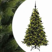 vidaXL - Kunstkerstboom - met - kerstbal - 180 - cm - 300 - LED's - Warmwit