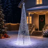 vidaXL - Spiraalvormige - led-kerstboom - met - grondpen - EKENAS - 300 - cm