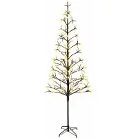 vidaXL LED-kerstboom met lichtsnoer Zwart 240 cm Staal 268 LED's