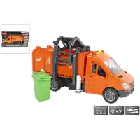 Merkloos Vuilniswagen Frictie Licht Geluid 27,5cm Oranje oranje Kunststof