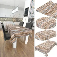 ANRO Tafelzeil op rol Houtlook Grijs 140cm x 20m – Afwasbaar Tafelkleed Rechte rand Waterafstotend