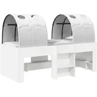 vidaXL Bed met Tunnel 3 st Wit Bewerkt hout