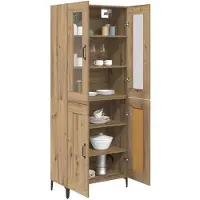 vidaXL Highboard Artisan Eiken 69,5 x 34 x 180 cm Bewerkt hout