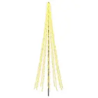 vidaXL - LED - kerstboom - 485 - cm - 3000 - LED's - Warmwit - Staal - Zwart