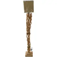 ONLI Vloerlamp Marica, crème / amber, Woon-/ Eetkamer, Textiel / Stof / Zijde, vloerlamp hout