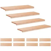 vidaXL Trapmatten 12 st Naturel 100 x 30 x 2 cm Massief beukenhout