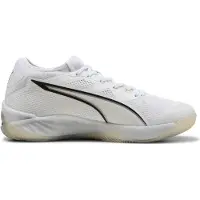 Puma Eliminate NITRO SQD 4 handbalschoenen uniseks, Zwart/Rood/Wit, Maat 42,5