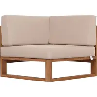 Lestix International Hoekbank, teak hout, Molveno, massief hout, weerbestendig + zitkussen