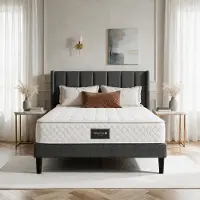 INONEFT Matras, 160x200 cm, 25 cm hoog, pocketveringmatras H3, 7-zone koudschuimmatras, comfortschuim, orthopedisch comfort