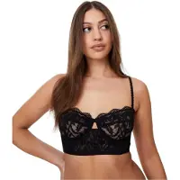 Jack Wills Dames-bh met Vanessa-corsetdetails (Zwart)