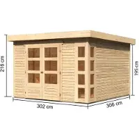 Karibu Woodfeeling tuinhuis Kerko 6, in natuurlijke staat; 82930