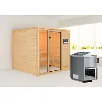 Karibu | Jutta Sauna | Biokachel 9 kW Externe Bediening