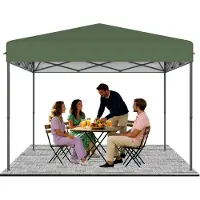 QEENTOE Opklapbare partytent, 3x3 meter, groen, hoogte verstelbaar 240–260 cm, waterdicht, winterbestendig, UV-bescherming, stalen frame, geschikt voor tuin, camping, bruiloft, binnenplaats