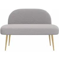 vidaXL Gevuld bankje met rugleuning Lichtgrijs 110 x 60 x 76 cm Bouclé