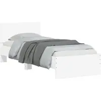 vidaXL Bedframe met hoofdeinde, wit, 75x190 cm, houtvezel