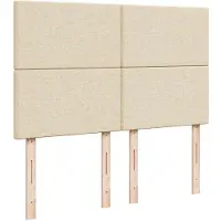 vidaXL Ottoman bed met matras en LED's 140x200cm stof crèmekleurig