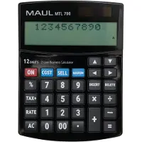 MAUL Bureaurekenmachine MTL 700 LCD-scherm 2-regelig, 12 cijfers Solar Batterij 15.5 x 11.5 x 2.5 cm zwart