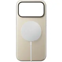 Nomad Sport hoesje iPhone 18 Pro Max – Bescherming tegen vallen van 2,5 meter – Compatibel met MagSafe en Qi opladen – Verwisselbare oranje zijknoppen - Beige