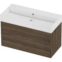 Proline Zara Badmeubelset Porselein Loft 2 Laden 100x46x65 cm Glans Wit Vital Oak