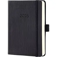 Sigel Dagkalender Conceptum 2026 C2611, A6, 400 pagina's, 1 jaar, telkens 1 pagina voor 1 dag, PEFC papier/kunststof, zwart