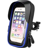 Mobigear Telefoonhouder fiets Fietsstuur Bevestiging | Weather Shield Hoesje Universeel (max 17 cm x 9 cm) - Blauw