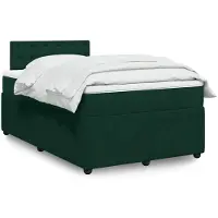 vidaXL Boxspring met matras fluweel donkergroen 120x190 cm