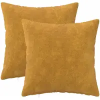 vidaXL Kussensloop 2 st HEERLEN Geel 35 x 35 cm Microfiber Fleece