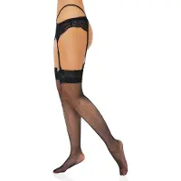 Kamasutoys Sexy - Net Stockings with Lace Top - Hosiery Stockings Zwart O/S
