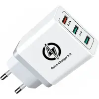 AV AUDIO AV Snellader USB A Adapter - 30 Watt - 3x USB-A Oplader - Universele Fast Charger Lader - 3 Poorten - Wit