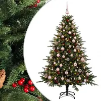 vidaXL Kunstkerstboom met kerstbal 240 cm 300 LED's Warmwit