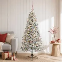 vidaXL Kunstkerstboom met kerstbal 150 cm 150 LED's Warmwit
