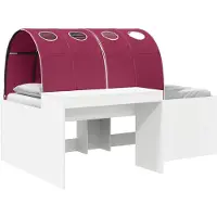 vidaXL Bed met Tunnel 4 st Wit en Rood Bewerkt hout