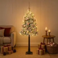 vidaXL Kunstkerstboom met scharnieren en kerstballen 120 cm 150 LED's