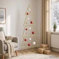 vidaXL Metalen kerstboom met standaard KUOPIO 125 cm Staal Goud
