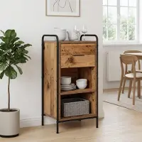 vidaXL Dressoir Oud hout 97 x 33 x 81 cm Bewerkt hout