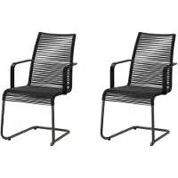 IKEA 2x VÄSMAN Tuinstoel met Armleuningen - Zwart