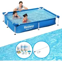 Bestway Steel Pro, rechthoekig zwembad - 221x150x43 cm - 3-delig - Model S22705