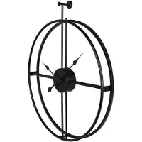 IvoQ Grote Industriële Wandklok – 60 CM – Zwart Metaal – Industrieel & Modern Design