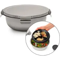 Brabantia Make & Take salade lunchbox 1,3 liter - RVS - Matt Steel