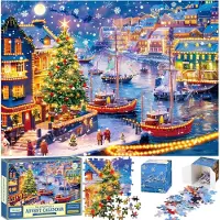 OCreon Quanquer puzzel adventskalender 2025 - Kerst Jigsaw met 24 dagen 1008 stukken voor volwassenen - Kinderen - Jongens