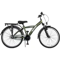 Aventuri Roady 3.0 Jongensfiets 24 Inch - Kinderfiets voor 8 tot 12 Jaar - 3 Versnellingen - Donkergroen