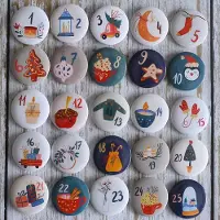 OCreon Adventskalender - Cijferknoppen - Reversspeldjes voor het decoreren van adventskalenders