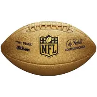 Wilson WTF1826 Duke Metallic Edition Football - Official Size - Gold (inclusief Oppomp-Naaldnippel)