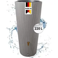 Garantia 4rain VASO DECOR 2in1 regenton 220 L zinkgrijs incl. plantschaal