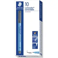 Staedtler Lumocolor correctable 305 F-foliepennetje, droog uitwisbaar, met wisser, lijndikte 0,6 mm, blauw