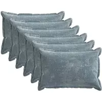 vidaXL Kussensloop 6 st HOUTEN Lichtblauw 50 x 75 cm Chenille Stof