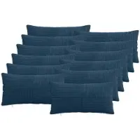 vidaXL Kussensloop 12 st ALMELO Marineblauw 40 x 80 cm corduroy